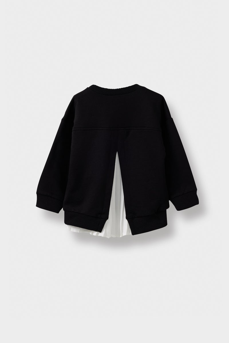 ديفاكتو سويت شيرت بناتي بطبعة شعار قصة عادية ببطانة ناعمة - Image 4